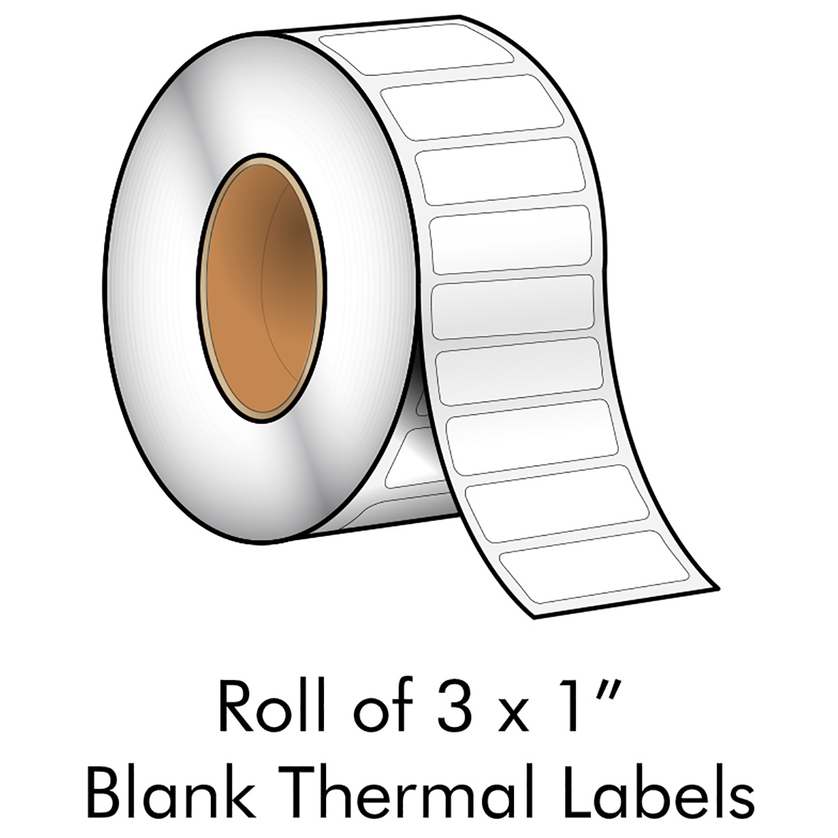 3" x 1" White Blank Thermal Transfer Label - LMCCTL1242AX